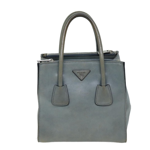 PRADA Hand Bag Leather 2way Gray Auth 72026 - Picture 13 of 16